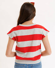 Load image into Gallery viewer, Grey & Red Striped Top