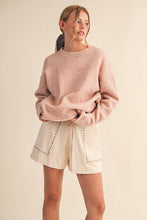 Load image into Gallery viewer, CONTRAST KNIT SCALLOPED EDGE SWEATER MSW11114: Olive / S