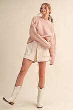 Load image into Gallery viewer, CONTRAST KNIT SCALLOPED EDGE SWEATER MSW11114: Olive / S