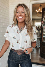Load image into Gallery viewer, LAS Mallard Printed Button Flap Pocket Shirt (S-XL): White / Missy / L