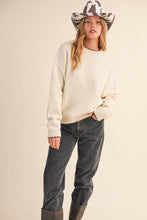Load image into Gallery viewer, CONTRAST KNIT SCALLOPED EDGE SWEATER MSW11114: Olive / S