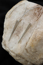 Load image into Gallery viewer, Silver Spike Earrings | Waterproof 18K Gold Plated Stainless Steel Dangle Earrings | Hypoallergenic Statement Jewelry