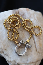Load image into Gallery viewer, Gold Piper Two Tone Necklace – 18K Gold Plated Stainless Steel Mixed Metal Chain (18.5”)