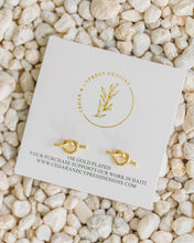 Load image into Gallery viewer, All Tied Up Earrings. 18K gold plated, tarnish resistant processed.