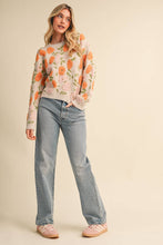 Load image into Gallery viewer, FUZZY TEXTURE FLORAL KNIT SWEATER MSW11564: MOSS VIOLET MULTI / L
