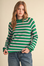 Load image into Gallery viewer, RUFFLED STRIPED SWEATER MSW11354: DESERT RED / S
