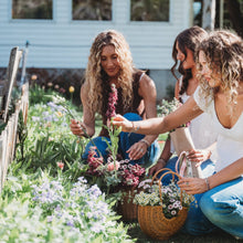 Load image into Gallery viewer, "Bloom" Maroon and Pink with Pressed Flowers Hair Tie Bracelets: Medium

