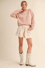 Load image into Gallery viewer, CONTRAST KNIT SCALLOPED EDGE SWEATER MSW11114: Olive / S
