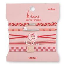 Load image into Gallery viewer, "Sweet" Pink Cherry Hair Tie Bracelets: Medium
