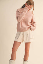 Load image into Gallery viewer, CONTRAST KNIT SCALLOPED EDGE SWEATER MSW11114: Olive / S
