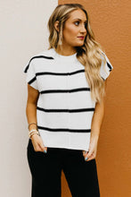 Load image into Gallery viewer, White Striped Sweater Tee
