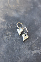 Load image into Gallery viewer, Silver Heart Huggy Earrings (Stainless Steel)
