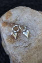 Load image into Gallery viewer, Silver Heart Huggy Earrings (Stainless Steel)

