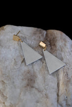 Load image into Gallery viewer, Two Tone Aluminum Dangle Earrings
