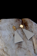 Load image into Gallery viewer, Two Tone Aluminum Dangle Earrings
