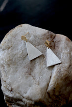 Load image into Gallery viewer, Two Tone Aluminum Dangle Earrings
