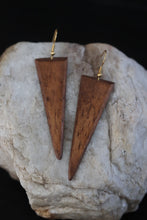 Load image into Gallery viewer, Mahogany Triangle Earrings
