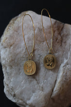 Load image into Gallery viewer, Gold Bella Rose Dangle Earrings 
