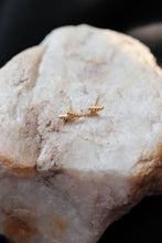 Load image into Gallery viewer, Gold CZ Lightning Bolt Studs, 18k gold plated, stainless steel
