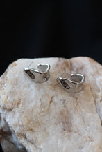 Load image into Gallery viewer, Chunky Silver Teardrop Earrings – Stainless Steel Waterproof Sculptural Statement Hoops
