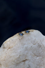 Load image into Gallery viewer, Blue Stud Earrings | 18K Gold Plated Stainless Steel Crystal Studs | Waterproof &amp; Hypoallergenic
