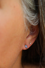 Load image into Gallery viewer, Blue Stud Earrings | 18K Gold Plated Stainless Steel Crystal Studs | Waterproof &amp; Hypoallergenic
