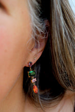 Load image into Gallery viewer, Gemma Multicolor Crystal Drop Earrings | 18K Gold Plated Statement Earrings | Colorful Gemstone Earrings
