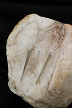 Load image into Gallery viewer, Silver Spike Earrings | Waterproof 18K Gold Plated Stainless Steel Dangle Earrings | Hypoallergenic Statement Jewelry
