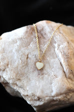 Load image into Gallery viewer, White Charm Heart Necklace - Stainless Steel, Gold Plated

