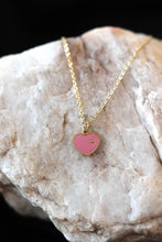 Load image into Gallery viewer, Pink Charm Heart Necklace - Stainless Steel, Gold Plated
