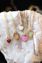 Load image into Gallery viewer, Mini Red Charm Heart Necklace - Stainless Steel, Gold Plated
