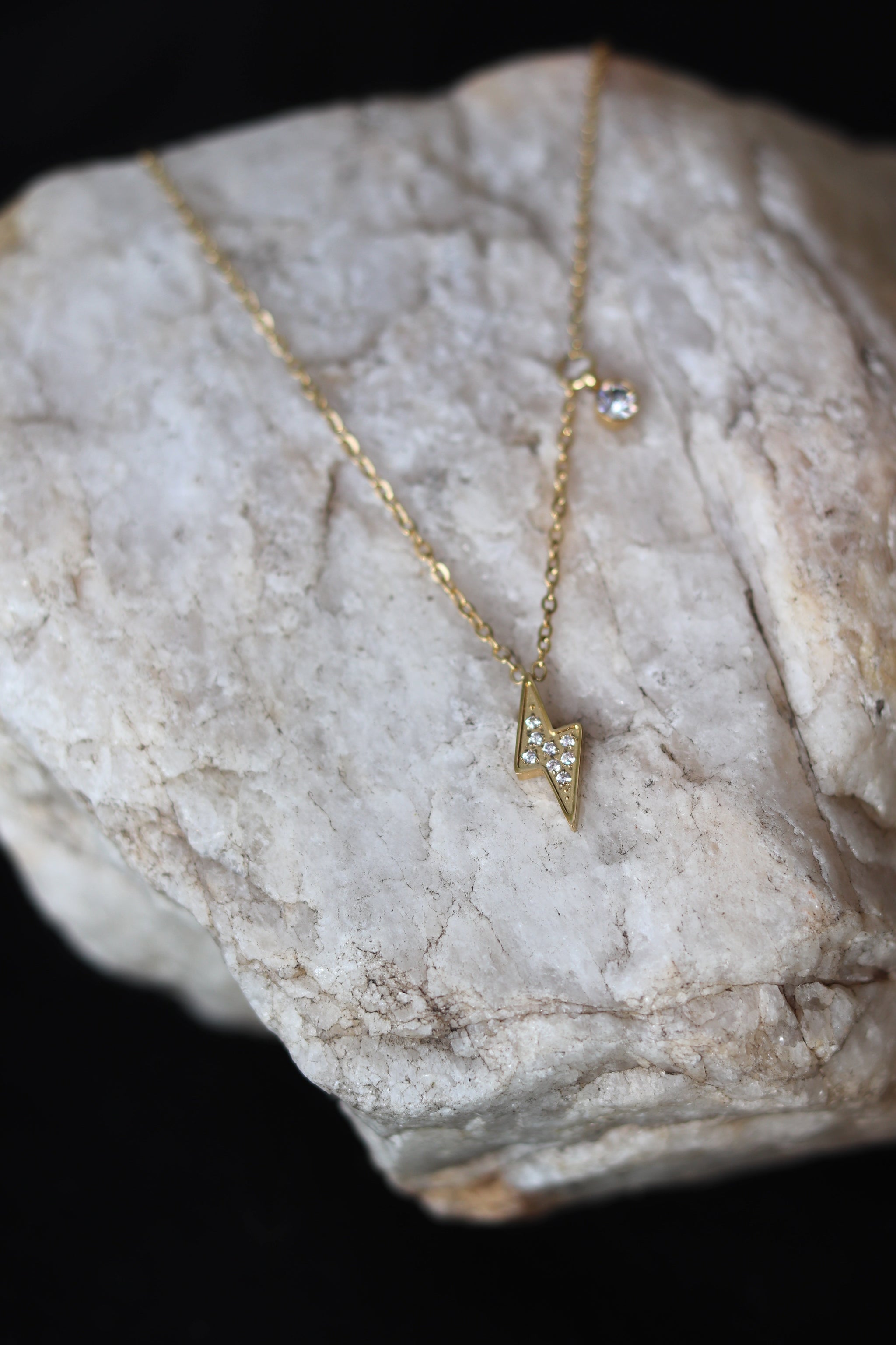 Lightning Bolt Necklace - Stainless Steel – cedarandcypress