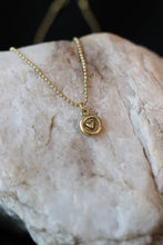 Load image into Gallery viewer, Dainty Gold Heart Circle Charm Necklace

