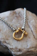 Load image into Gallery viewer, Silver Piper Two Tone Necklace – 18K Gold Plated Stainless Steel Mixed Metal Chain (18.5”)
