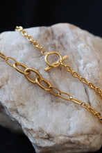 Load image into Gallery viewer, Ophelia Gold Toggle Necklace – 18K Gold Plated Stainless Steel Oval Link Chain
