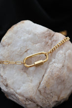 Load image into Gallery viewer, Gold Link Carabiner Necklace – 18K Gold Plated Stainless Steel Statement Chain
