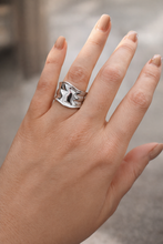 Load image into Gallery viewer, Allure Ring - Chunky Silver Statement Ring – Stainless Steel Hypoallergenic Bold Open Band (Size 7)
