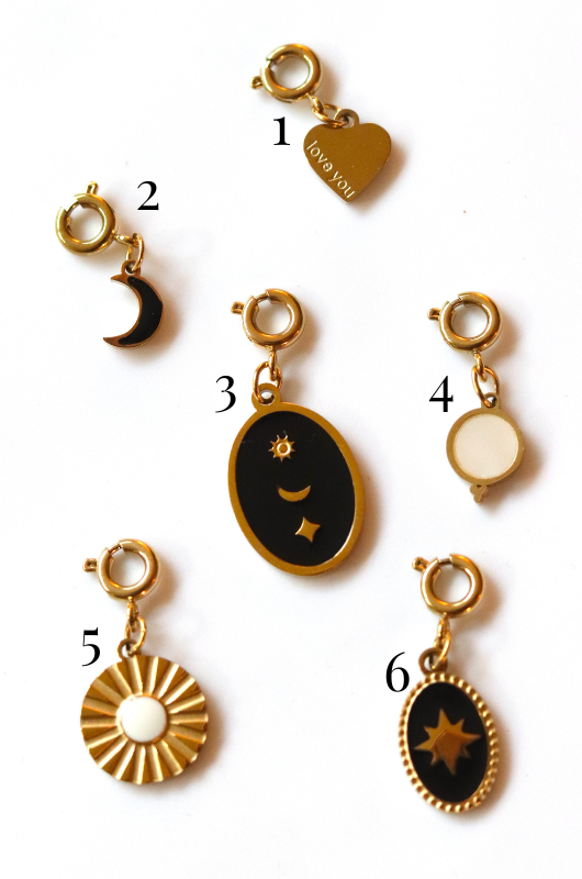 Charms for DIY Charm Necklace-Stainless Steel, Gold Plated 12