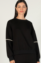 Load image into Gallery viewer, Black Pearl Sweater. Made from soft fabric.
