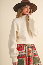 Load image into Gallery viewer, QUILTED KNIT MOCK NECK SWEATER MSW11618: Red / L
