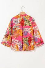 Load image into Gallery viewer, LAS Floral Print Buttoned Ruffled Bubble Sleeve Shirt (S-XL): Red / Missy / L
