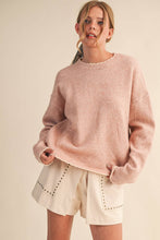 Load image into Gallery viewer, CONTRAST KNIT SCALLOPED EDGE SWEATER MSW11114: Olive / S
