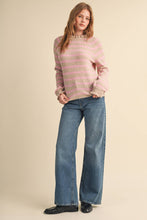 Load image into Gallery viewer, RUFFLED STRIPED SWEATER MSW11354: DESERT RED / S
