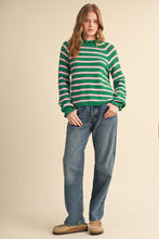 Load image into Gallery viewer, RUFFLED STRIPED SWEATER MSW11354: DESERT RED / S
