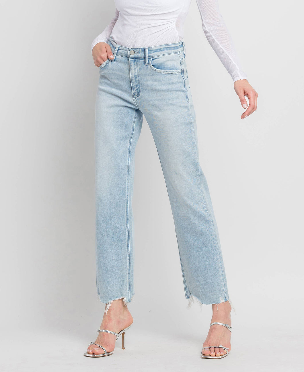 HIGH RISE SLIM WIDE JEANS MERITORIOUS