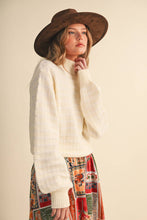 Load image into Gallery viewer, QUILTED KNIT MOCK NECK SWEATER MSW11618: Red / L
