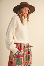 Load image into Gallery viewer, QUILTED KNIT MOCK NECK SWEATER MSW11618: Red / L
