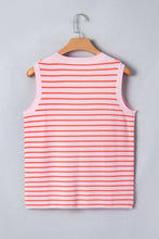 Load image into Gallery viewer, Axel Pink Striped Knit Sleeveless Casual Sweater Top
