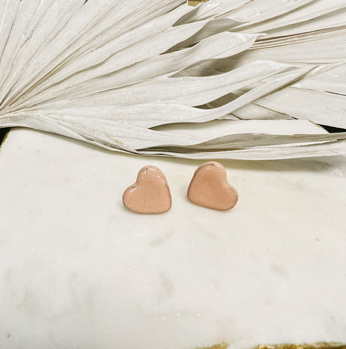 Heart Studs (Blush).