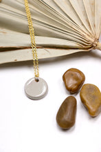 Load image into Gallery viewer, Hope Necklace - Light Grey (Ceramic and Gold)
